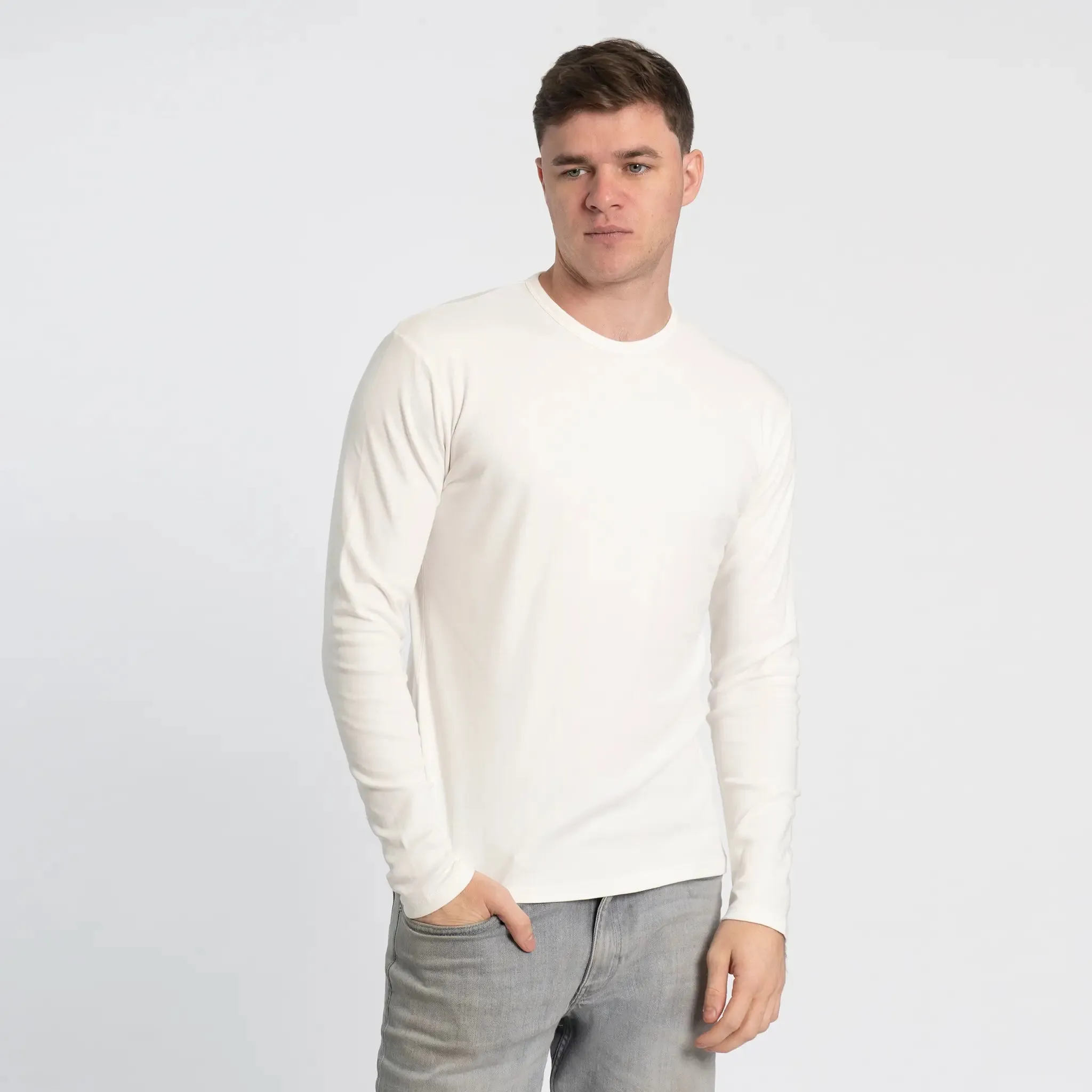 6 Pack - Men's Organic Pima Cotton Long Sleeve Shirts