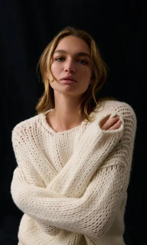 AIDA Crew Neck Sweater in Ivory