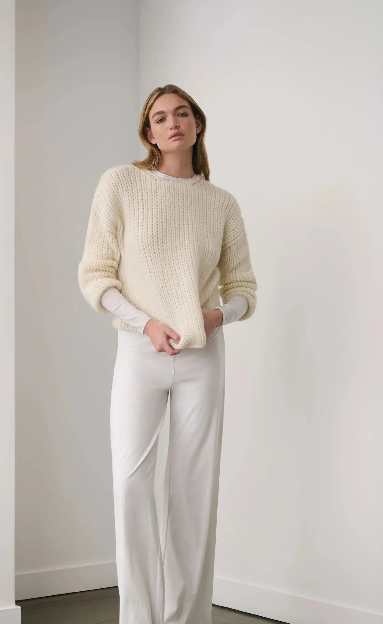 AIDA Crew Neck Sweater in Ivory