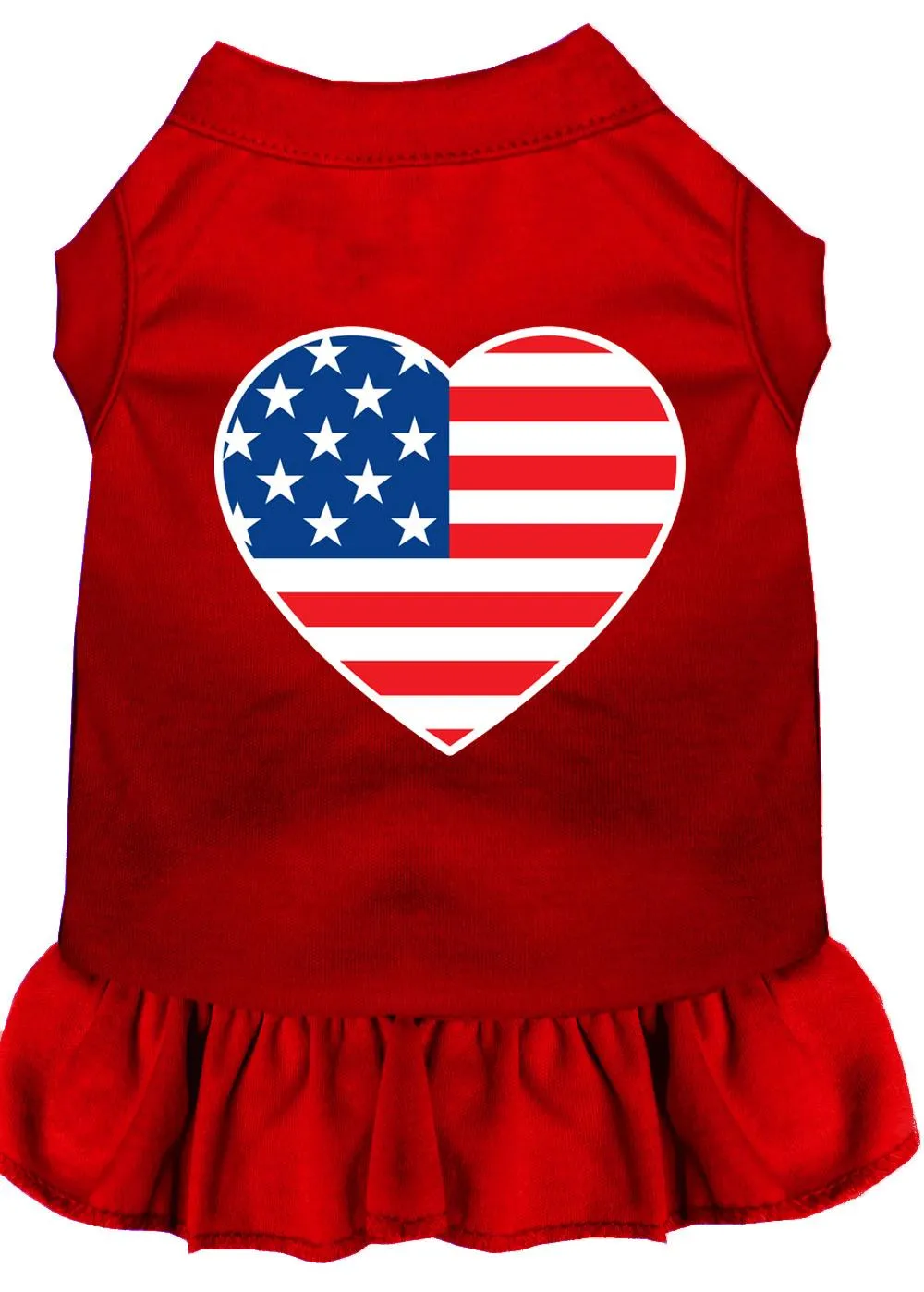 American Flag Heart Screen Print Dress Red Xl (16)