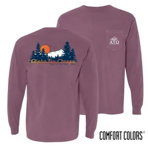 ATO Comfort Colors Berry Retro Wilderness Long Sleeve Pocket Tee