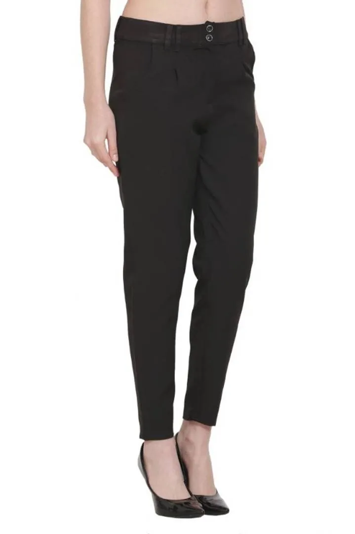 Avyanna Women's Stylish Black Solid Lycra Pant