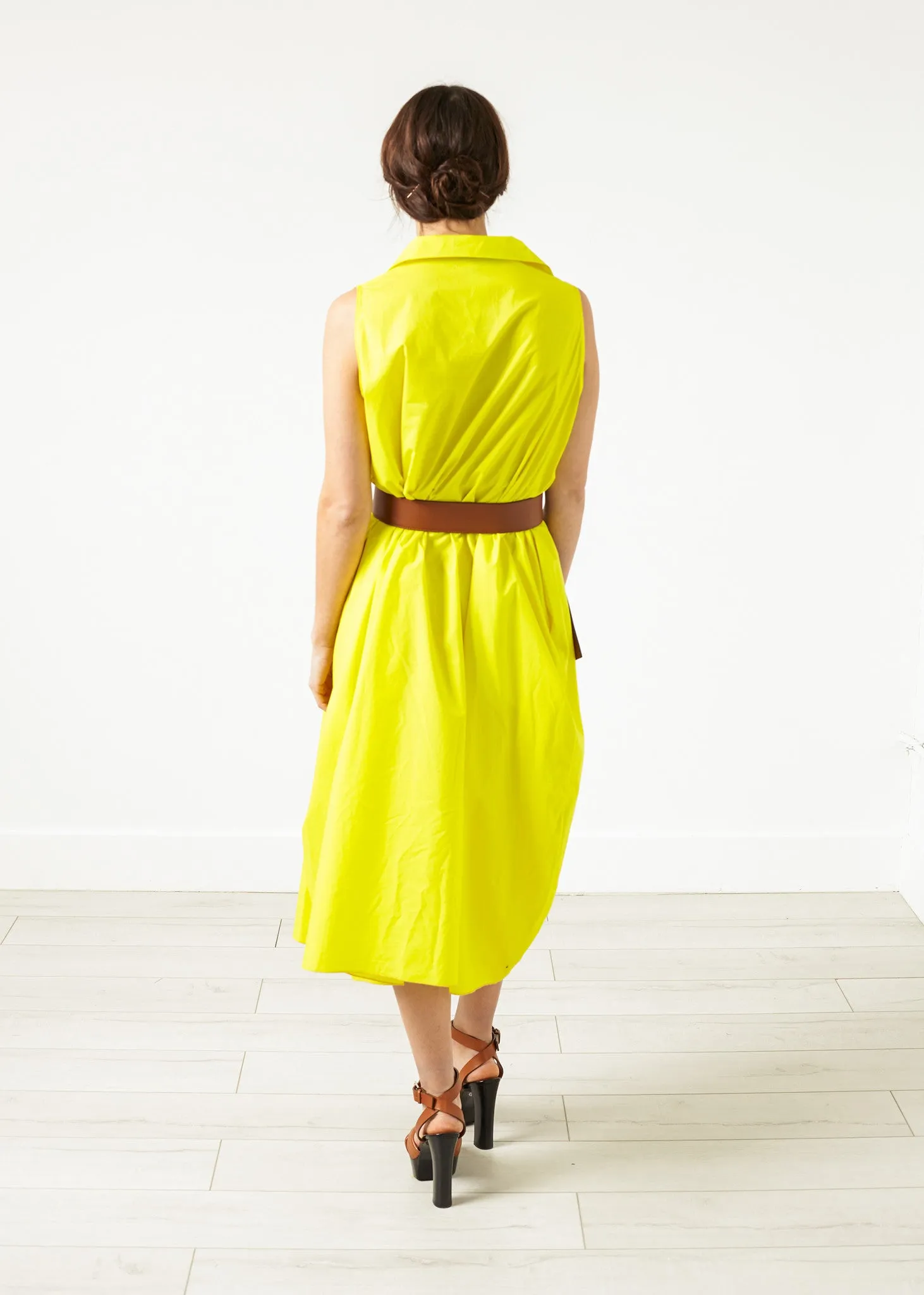 Balloon Cotton Dress in Yellow