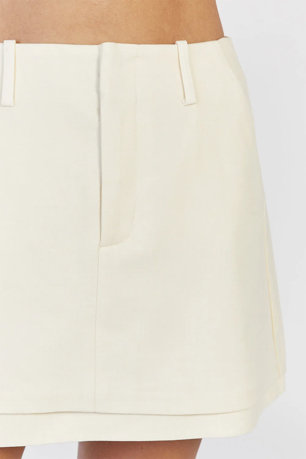 BECKHAM CREAM MINI SKIRT