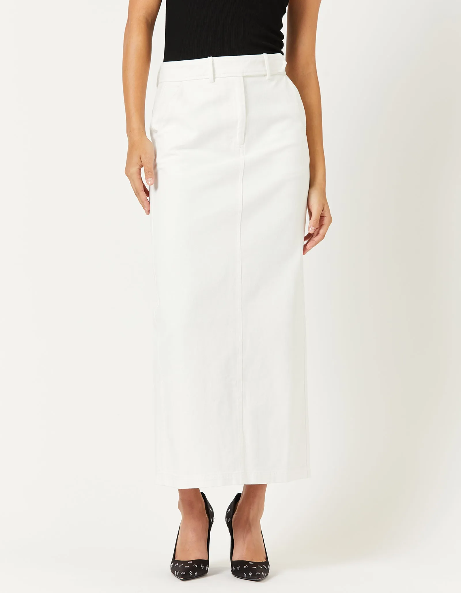 Blake Midi Skirt - White