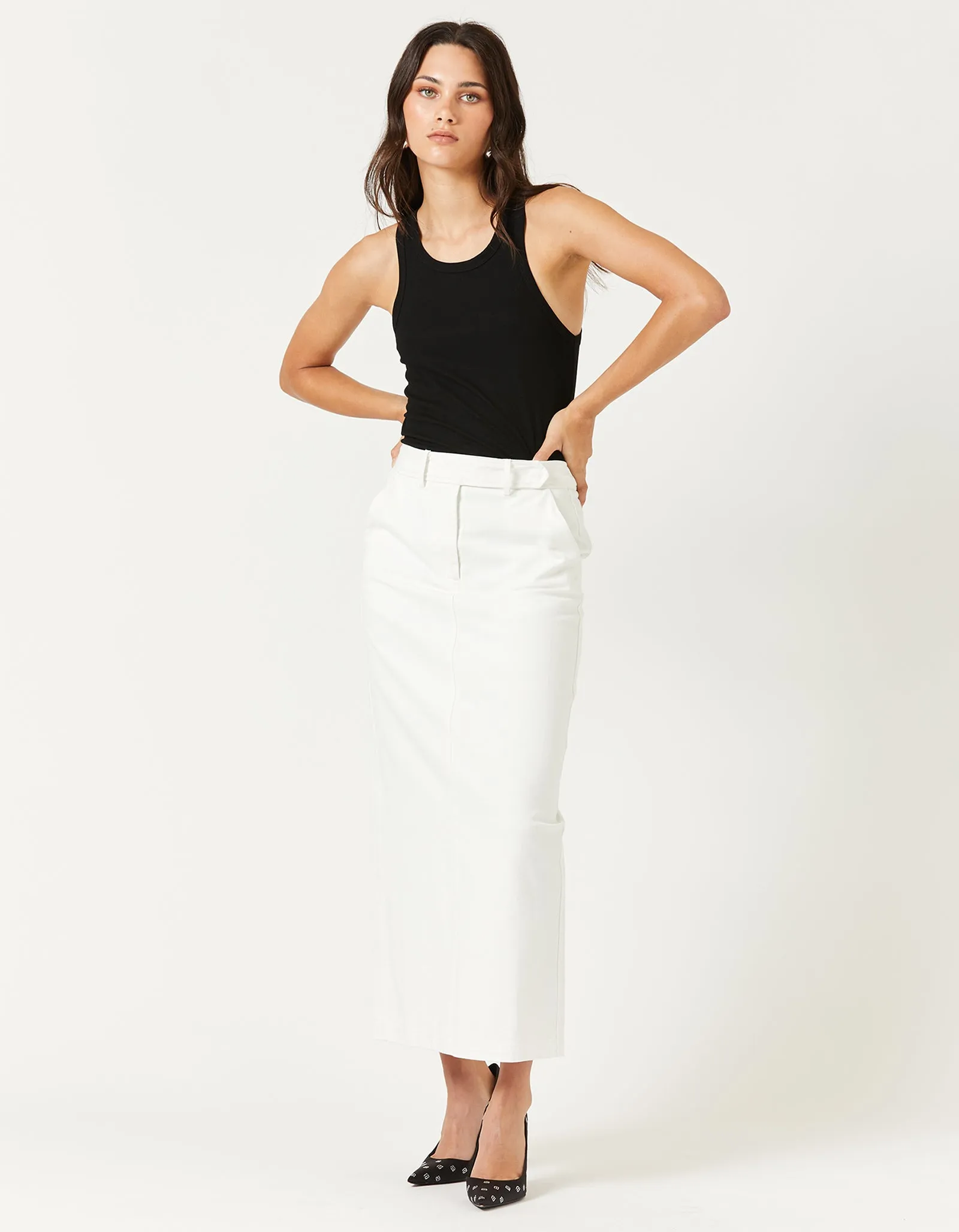 Blake Midi Skirt - White