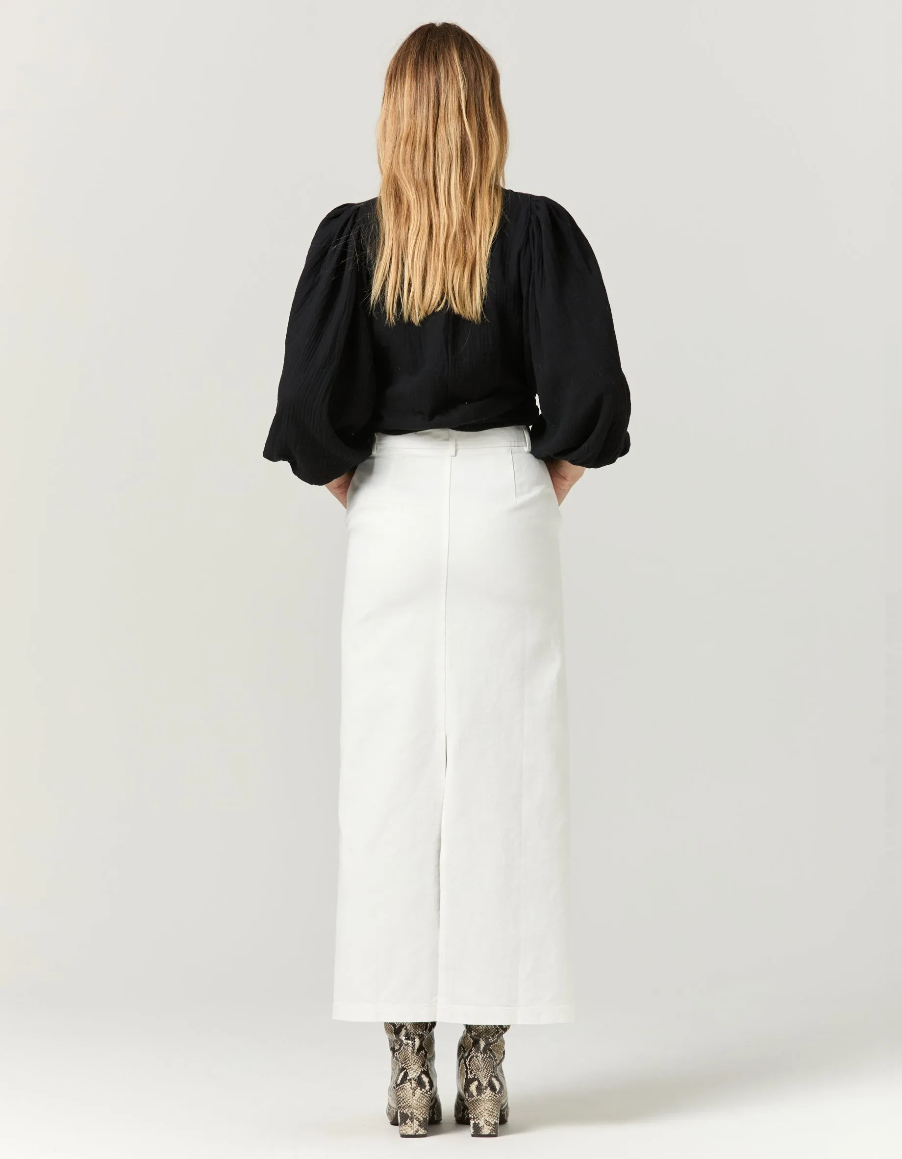 Blake Midi Skirt - White