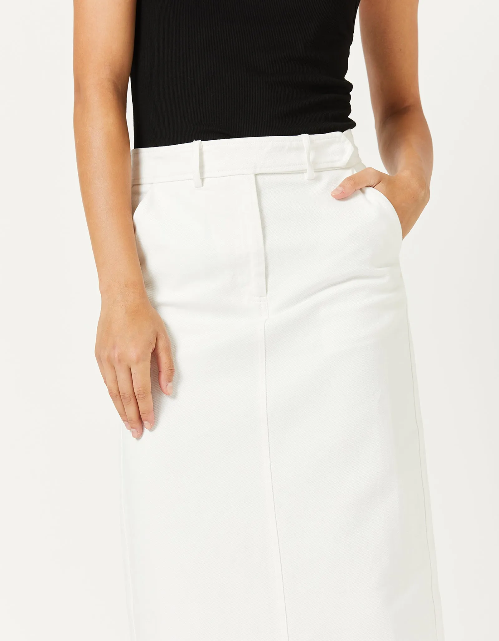 Blake Midi Skirt - White