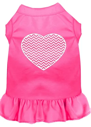 Chevron Heart Screen Print Dress Bright Pink Xxxl (20)