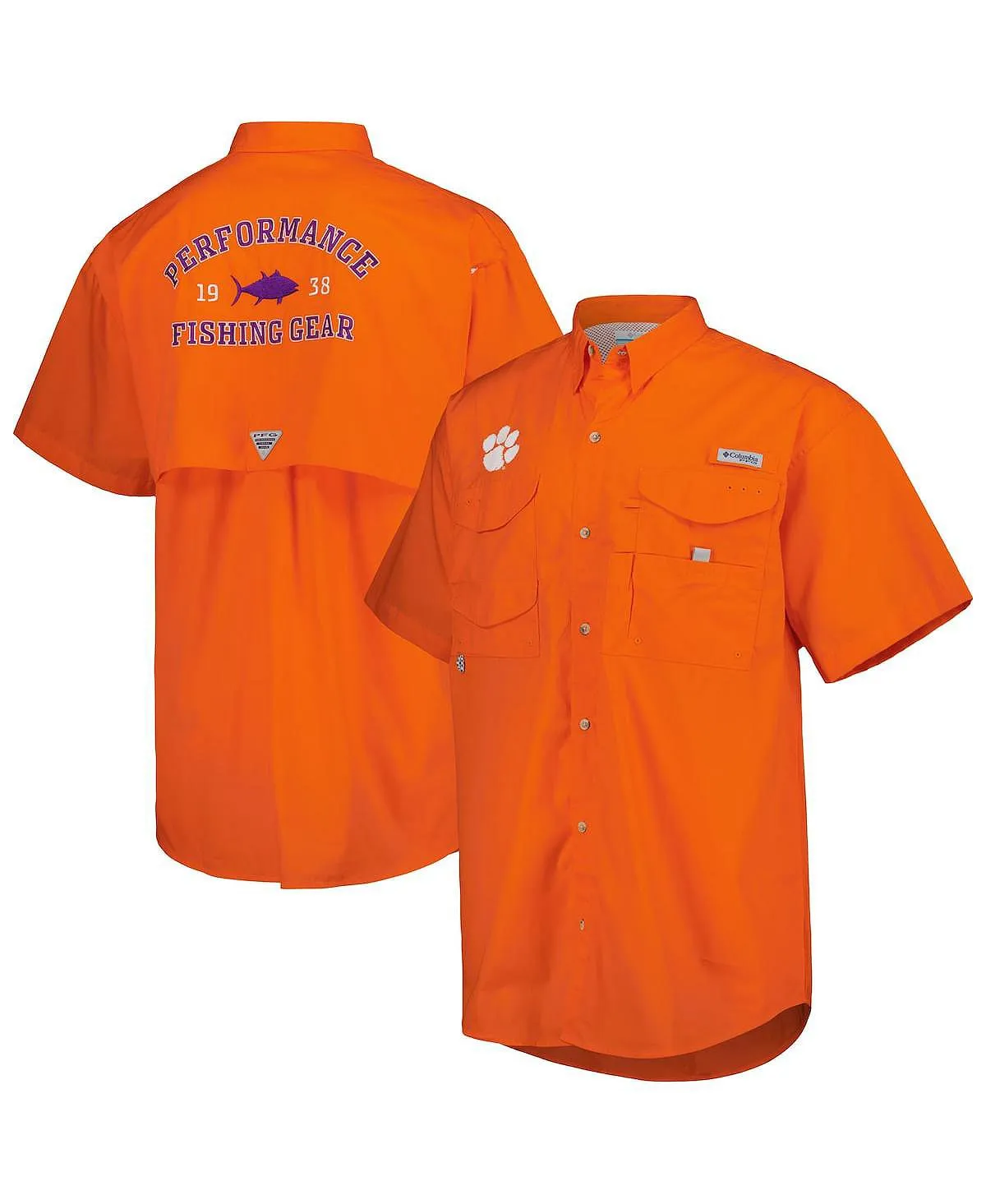 Clemson Tigers Bonehead Columbia Men's Orange Button Down Shirt