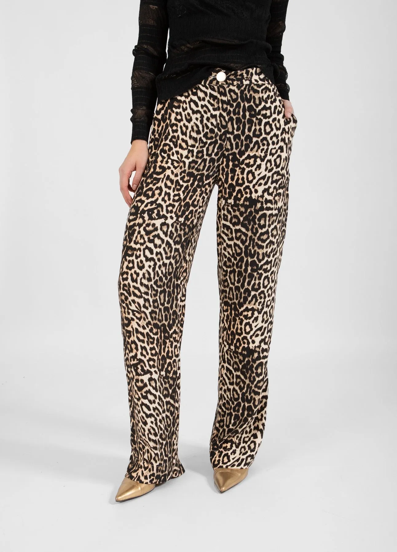 Coster Copenhagen Trousers-Leopard Print-244-3554