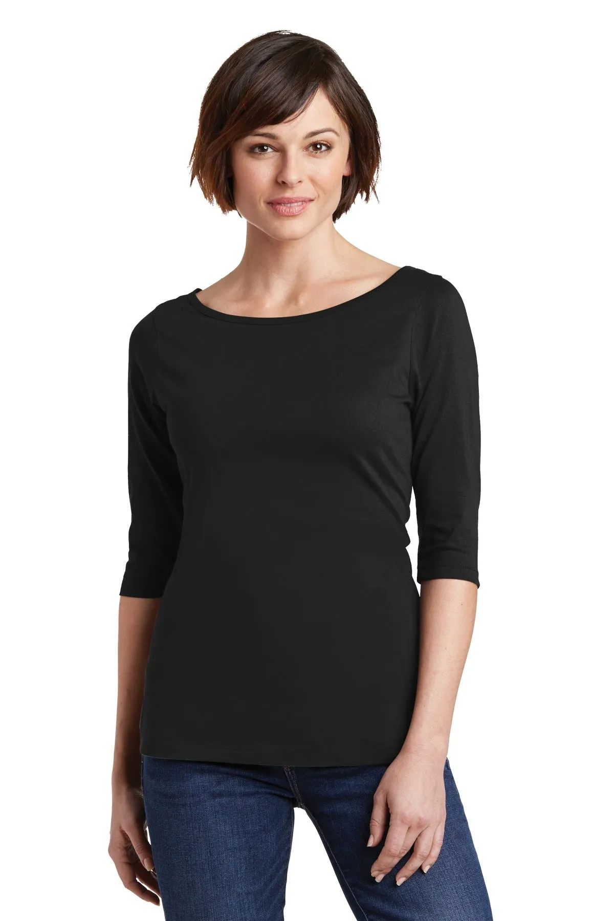 District Women's Perfect Weight 3/4-Sleeve Tee. DM107L