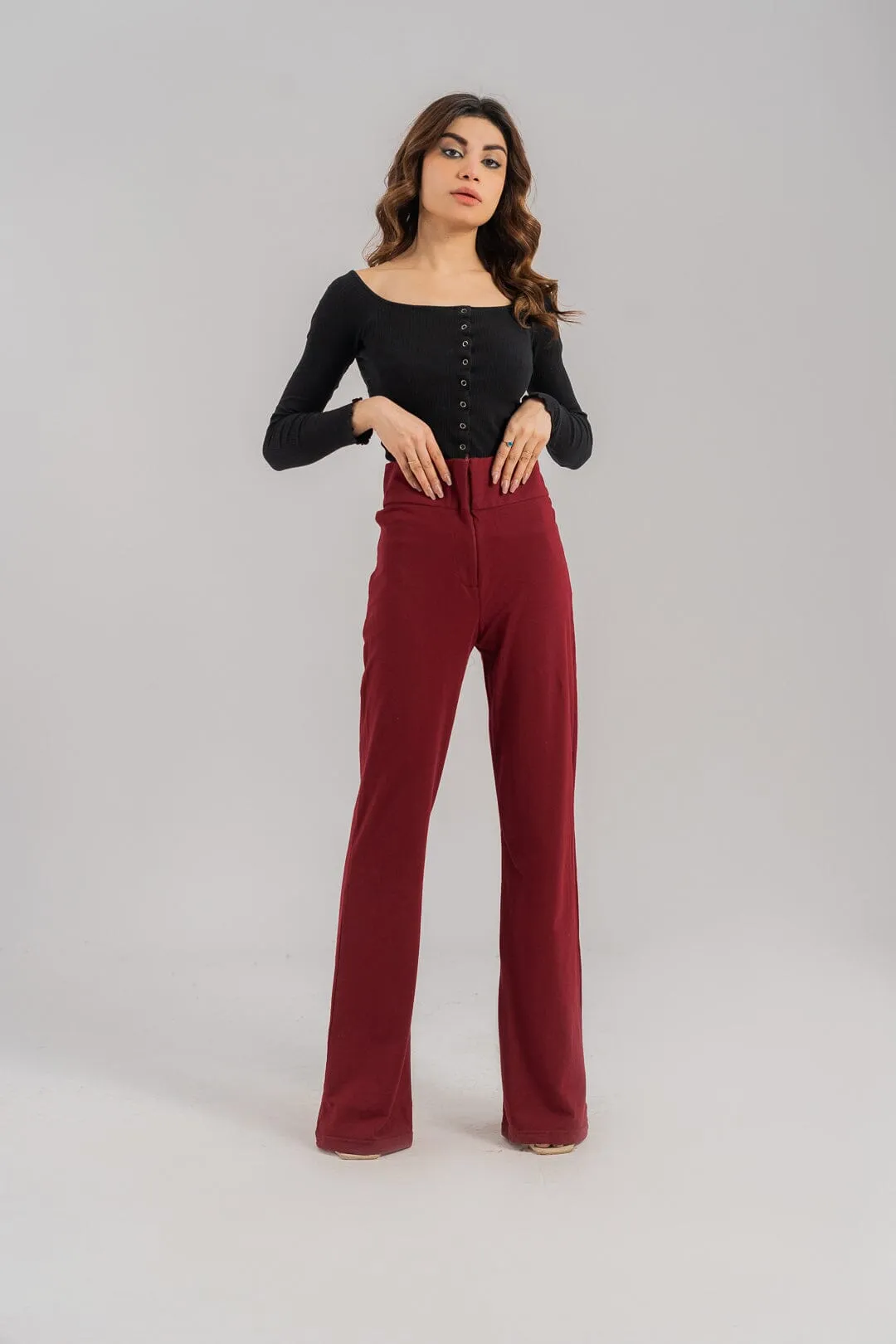 East West Women's Pique Flared Trousers