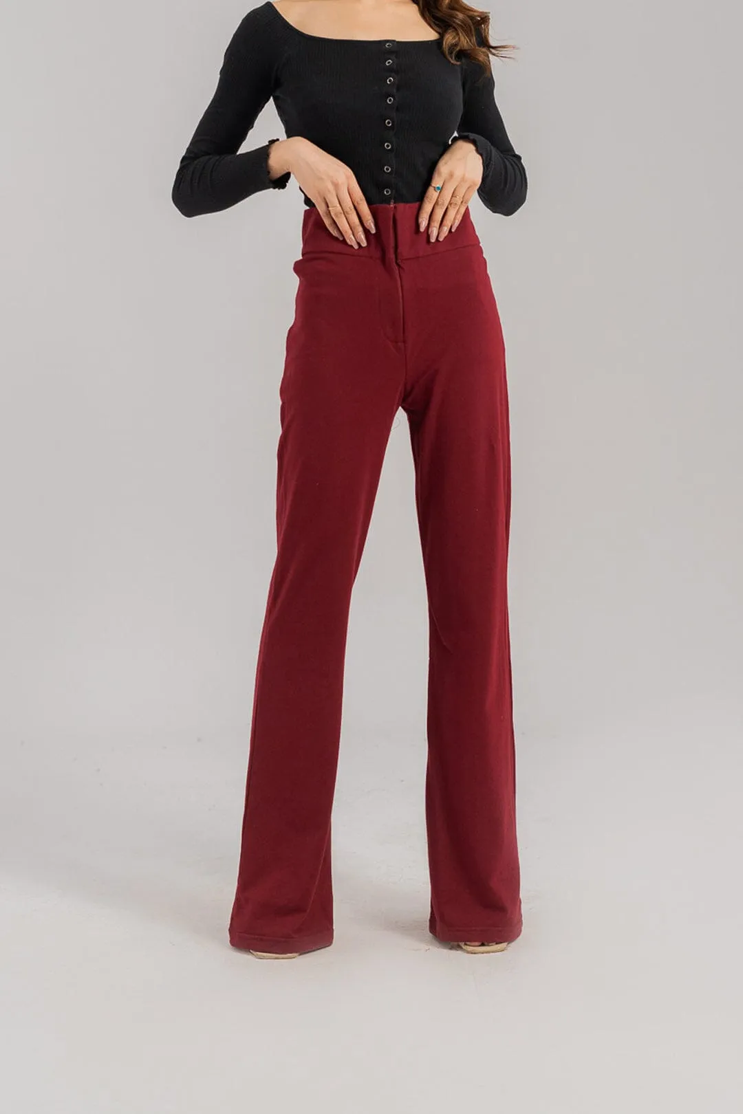 East West Women's Pique Flared Trousers