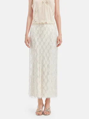 Elegant Sequined Scales Maxi Skirt