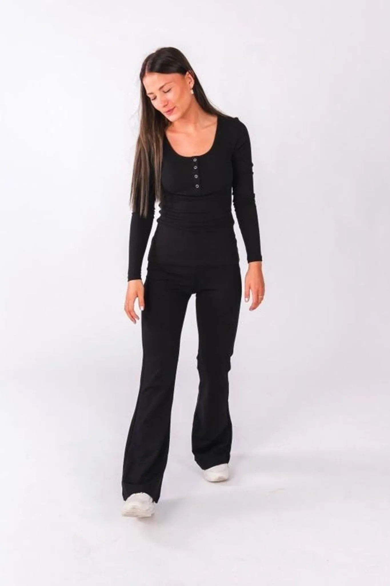 Fever Flared Trousers - Black (with width)