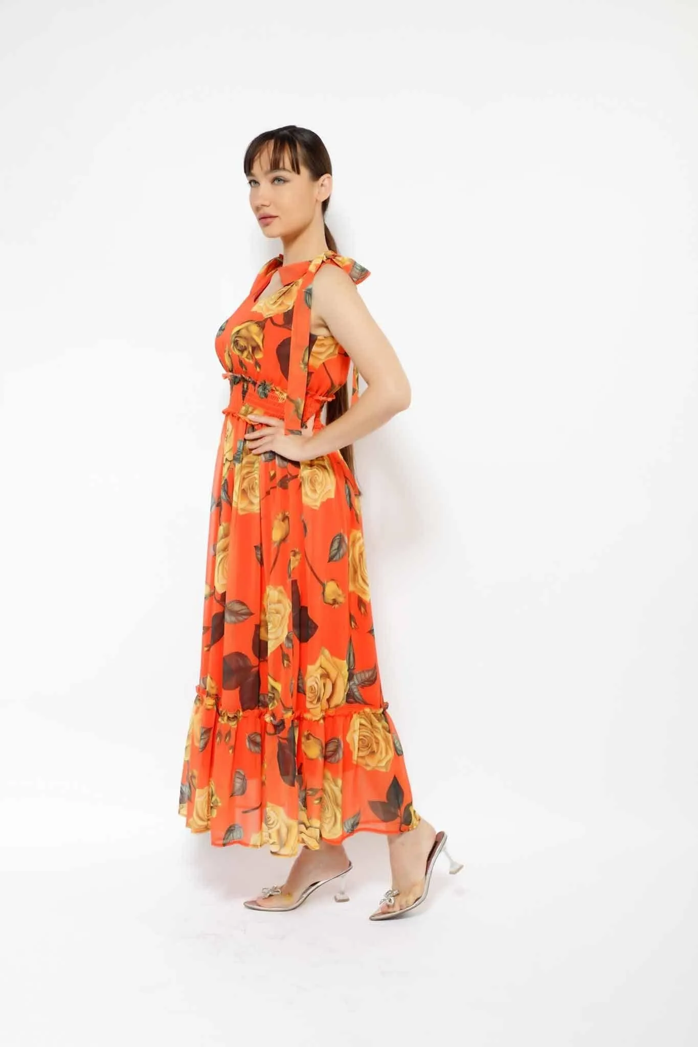 FLORAL SLEEVELESS DRESS 3-3495MIS