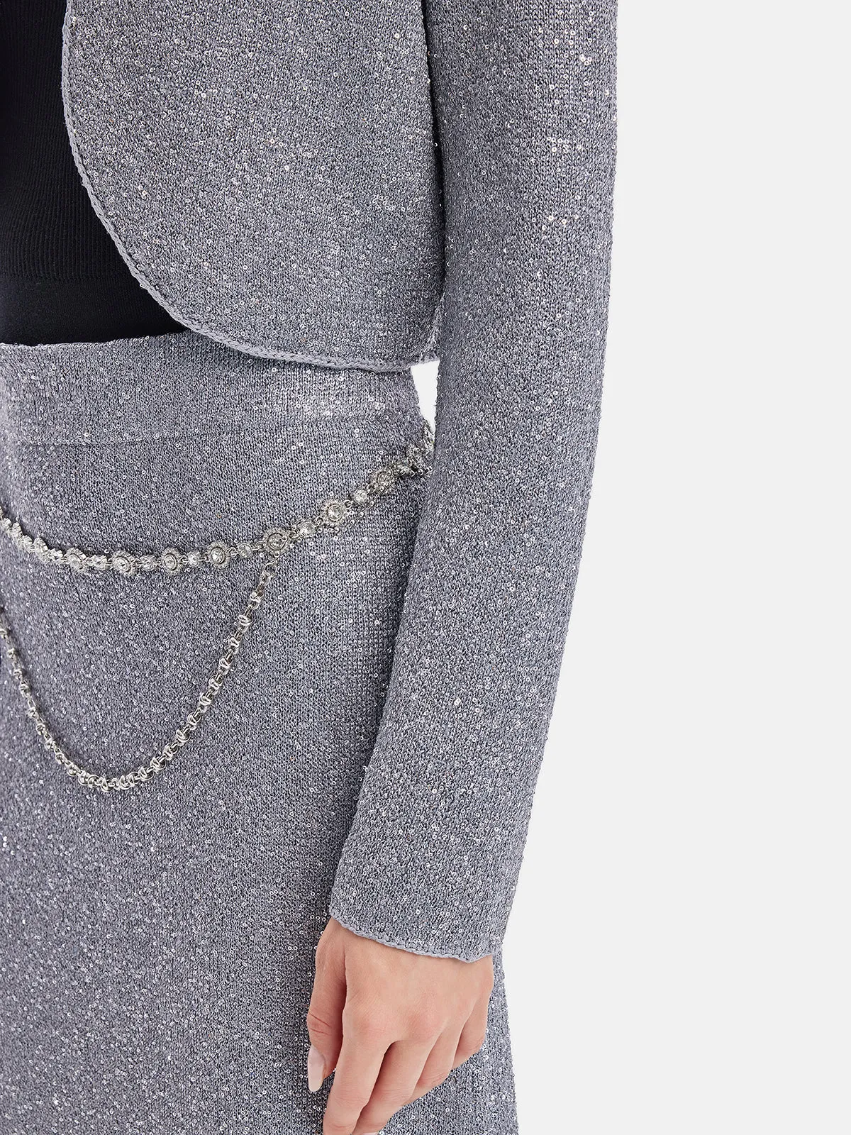 Galaxy Sparkle Knit Skirt (with Waist Chain)