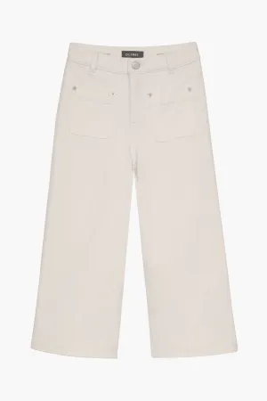 Girls Jeans DL1961 Lily Crop Wide Leg White Tide