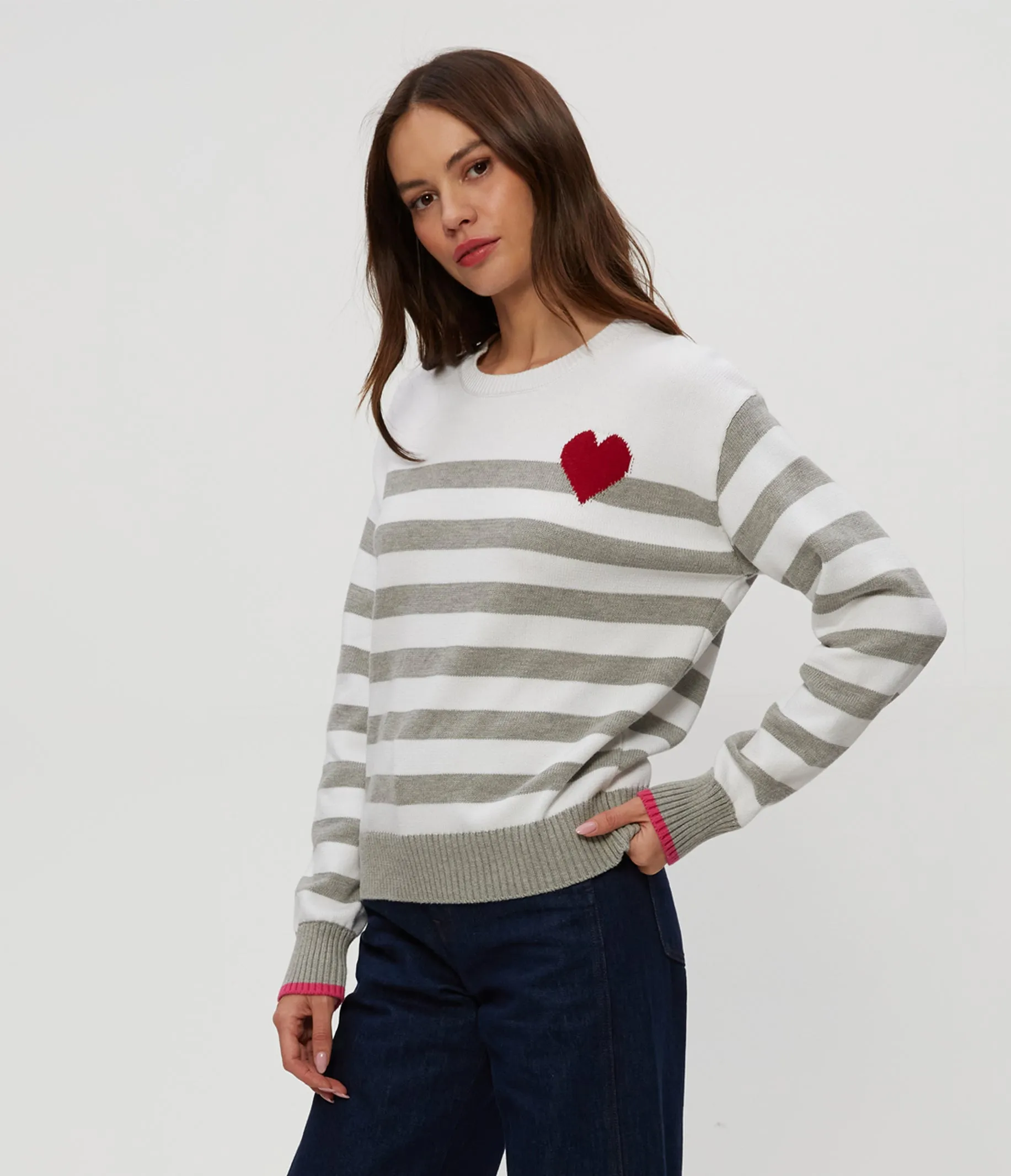 Heart Stripe Sweater