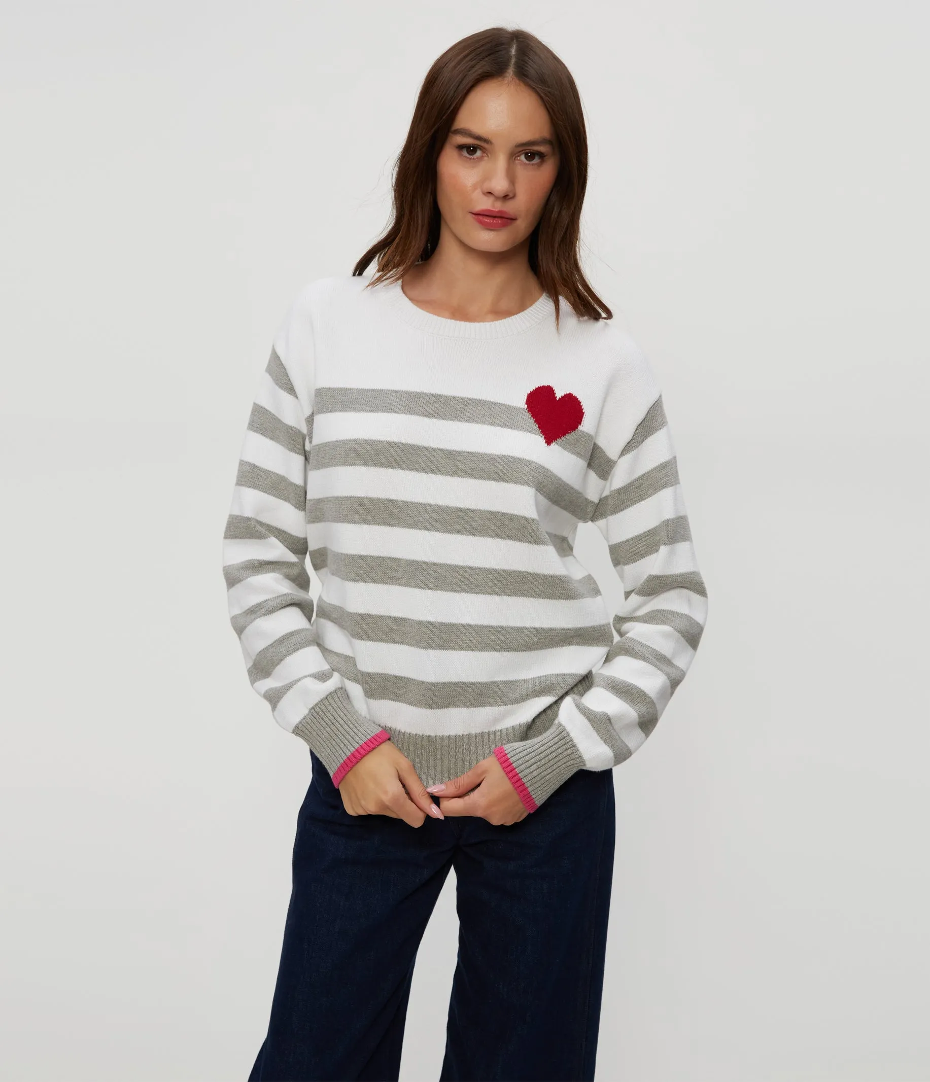 Heart Stripe Sweater