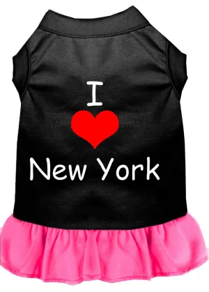 I Heart New York Screen Print Dress Black With Bright Pink Med (12)