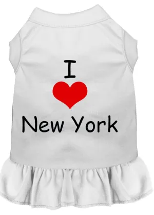 I Heart New York Screen Print Dress White Xl (16)