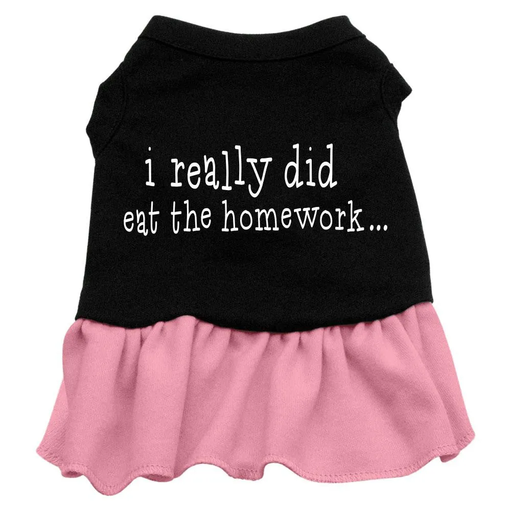 I really did eat the Homework Screen Print Dress Black with Pink XS (8)