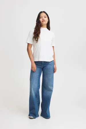 ICHI Twiggy Wide Denim Medium Blue Jeans