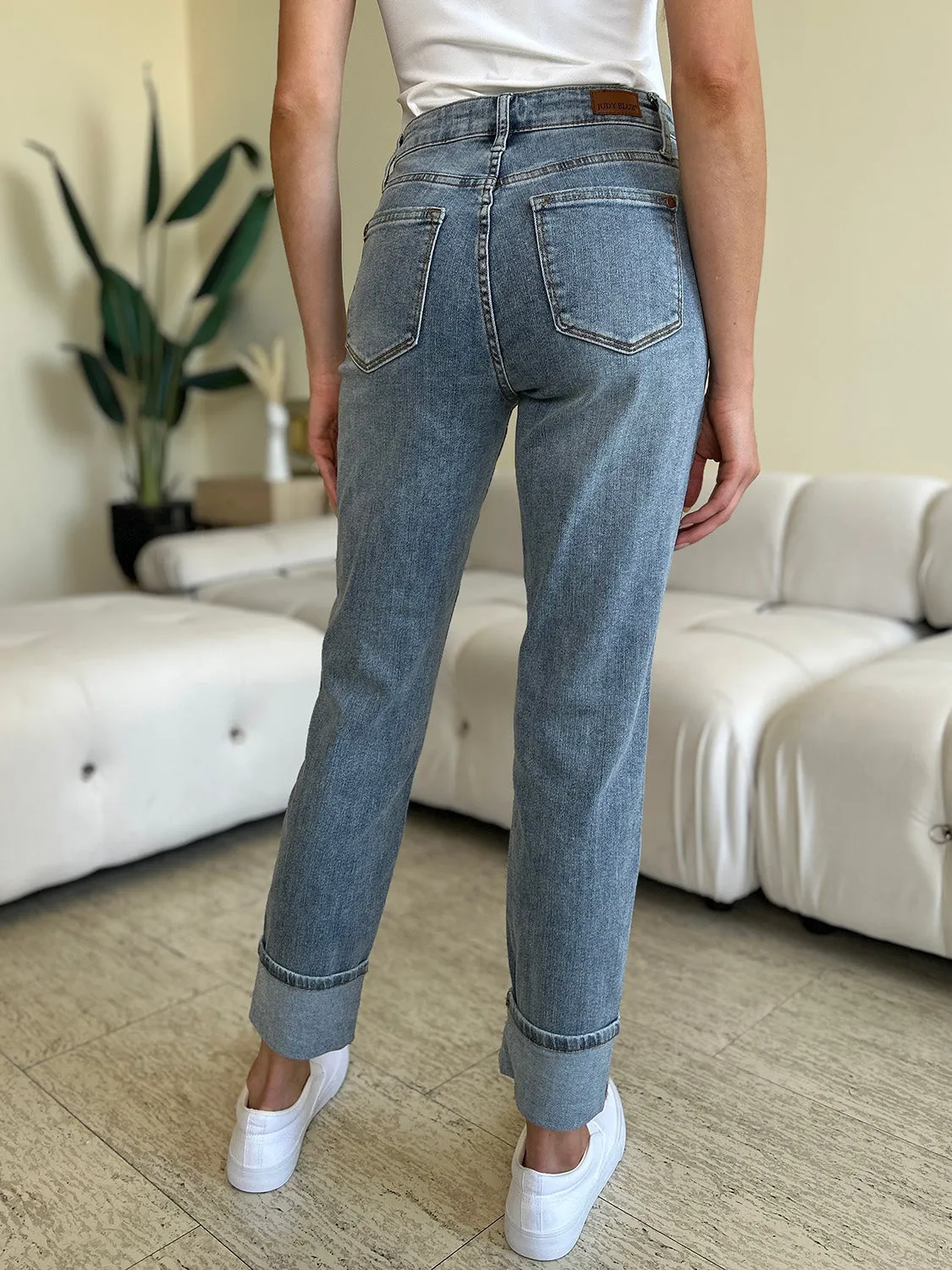 Judy Blue Full Size High Waist Cuff Hem Jeans