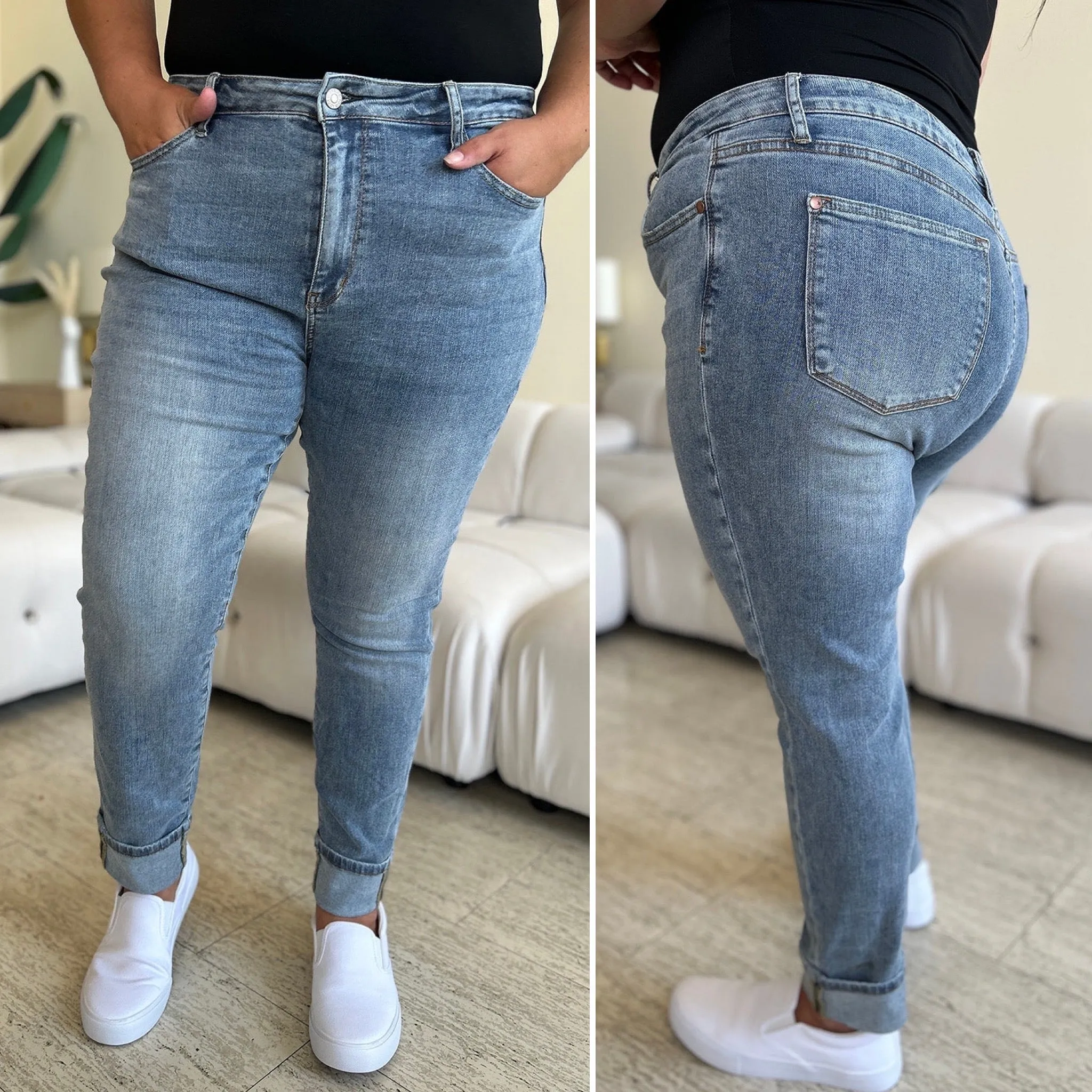 Judy Blue High Waist Cuff Hem Jeans