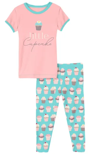 KicKee Pants Summer Sky Cupcakes S/S Graphic Tee Pajama Set