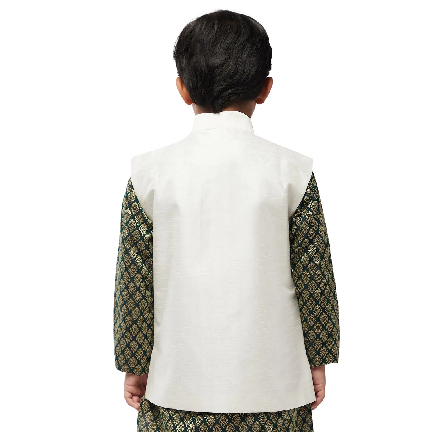 Kid's Silk Blend Cream ONLY Nehrujacket - Sojanya KID