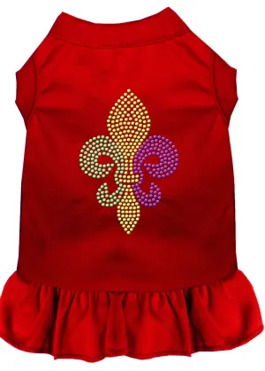 Mardi Gras Fleur De Lis Rhinestone Dress Red Lg (14)