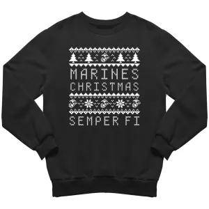 Marines Christmas Sweatshirt Black