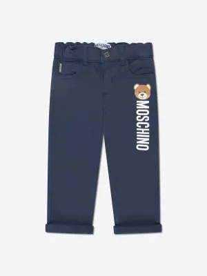 Moschino Baby Teddy Logo Trousers in Navy