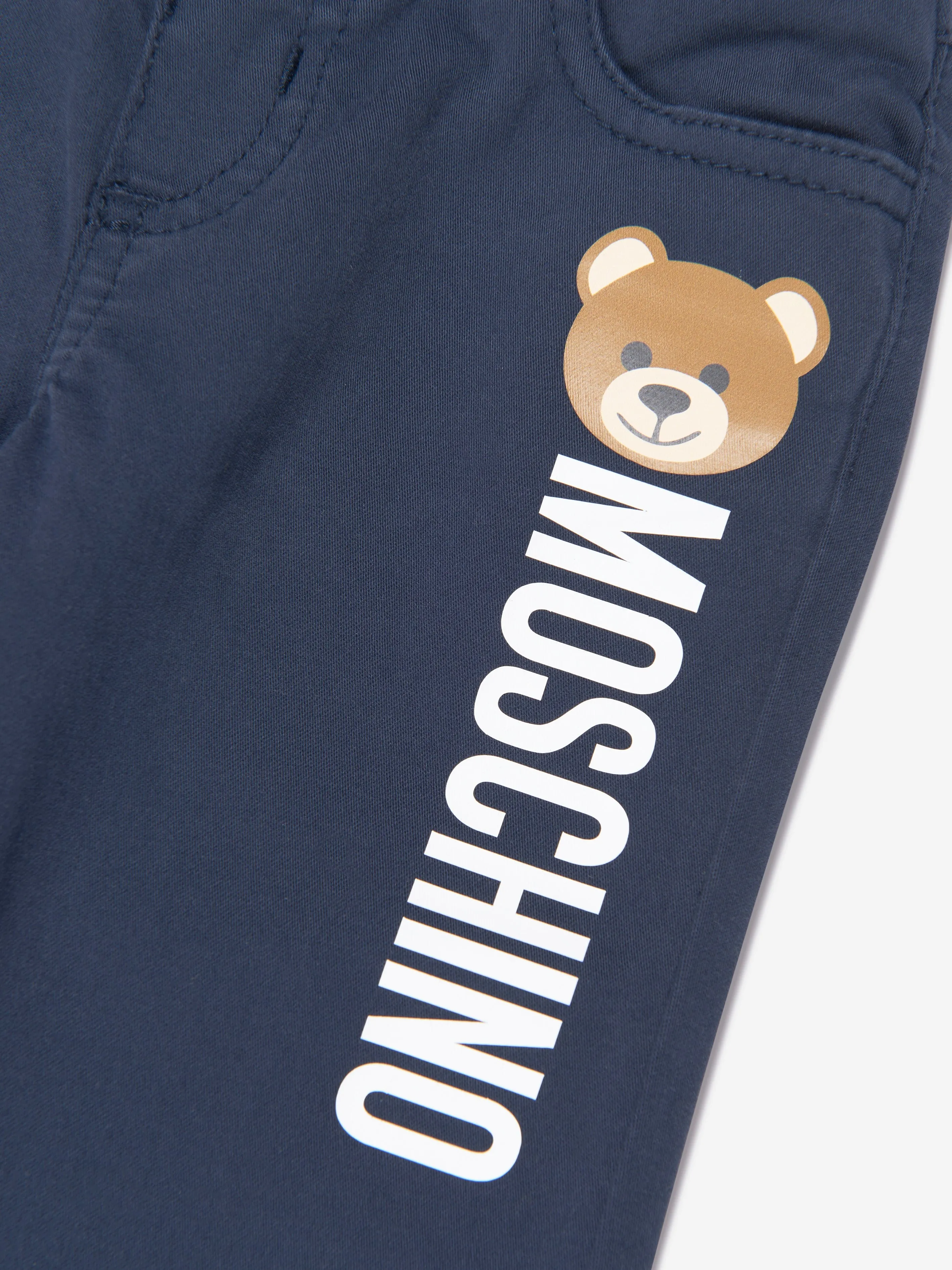 Moschino Baby Teddy Logo Trousers in Navy