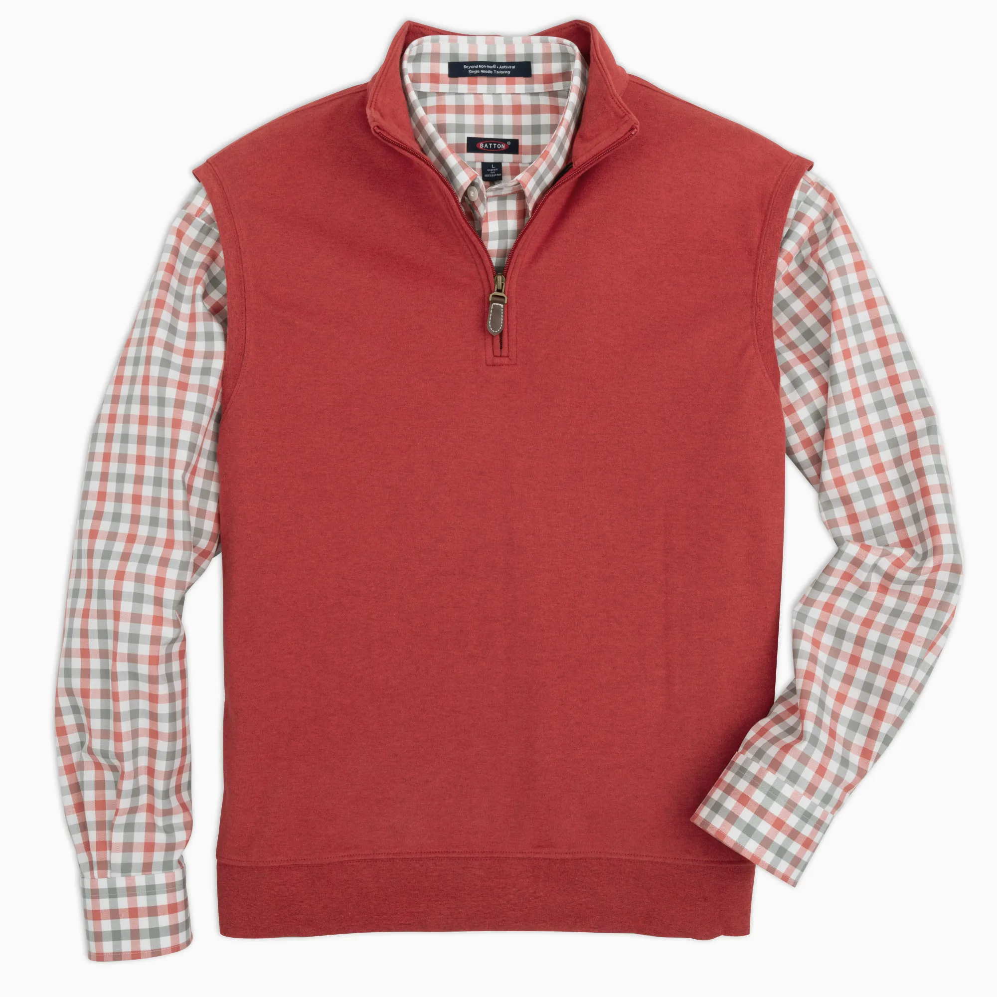 Paulo Crimson Quarter-Zip Vest