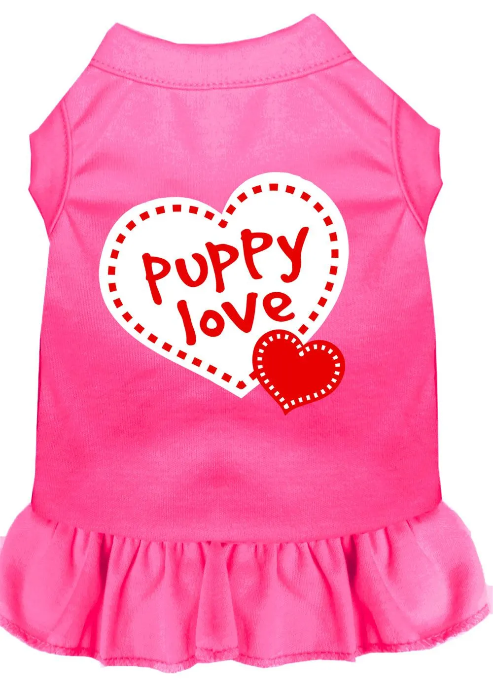 Puppy Love Screen Print Dress Bright Pink Lg (14)