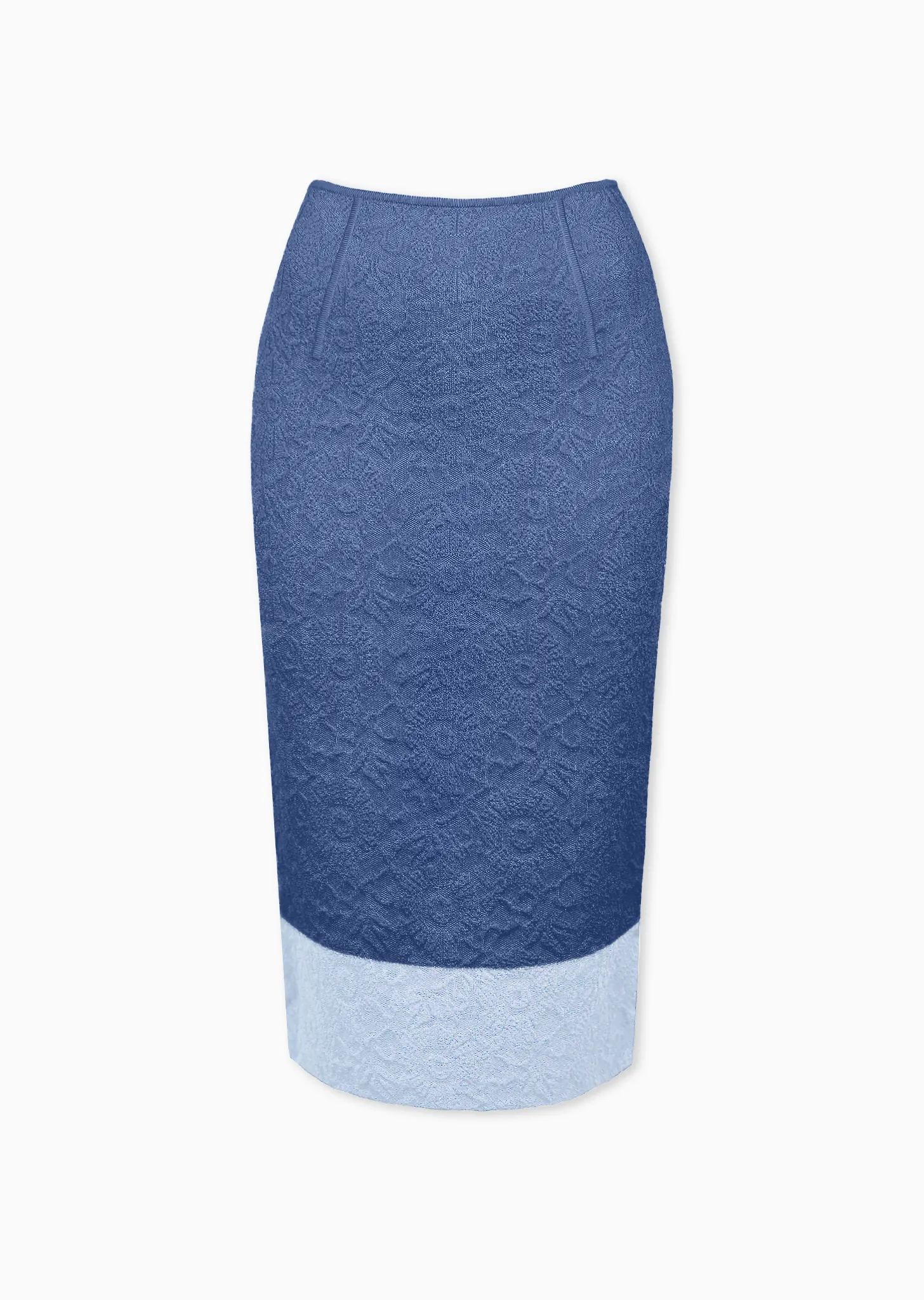 Rebeccah - Two Tone Matelassé Slim Skirt