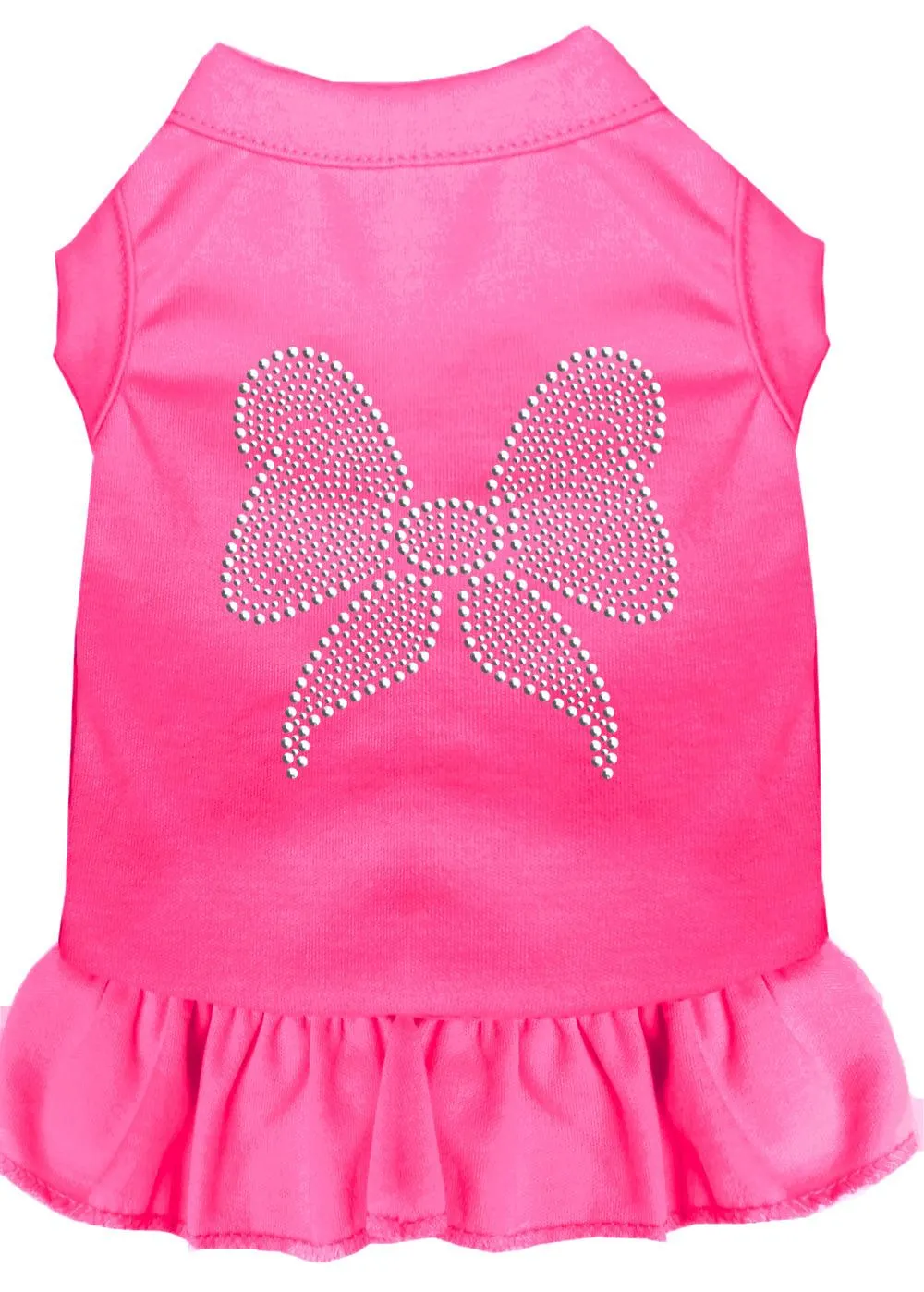 Rhinestone Bow Dress Bright Pink Xs (8)