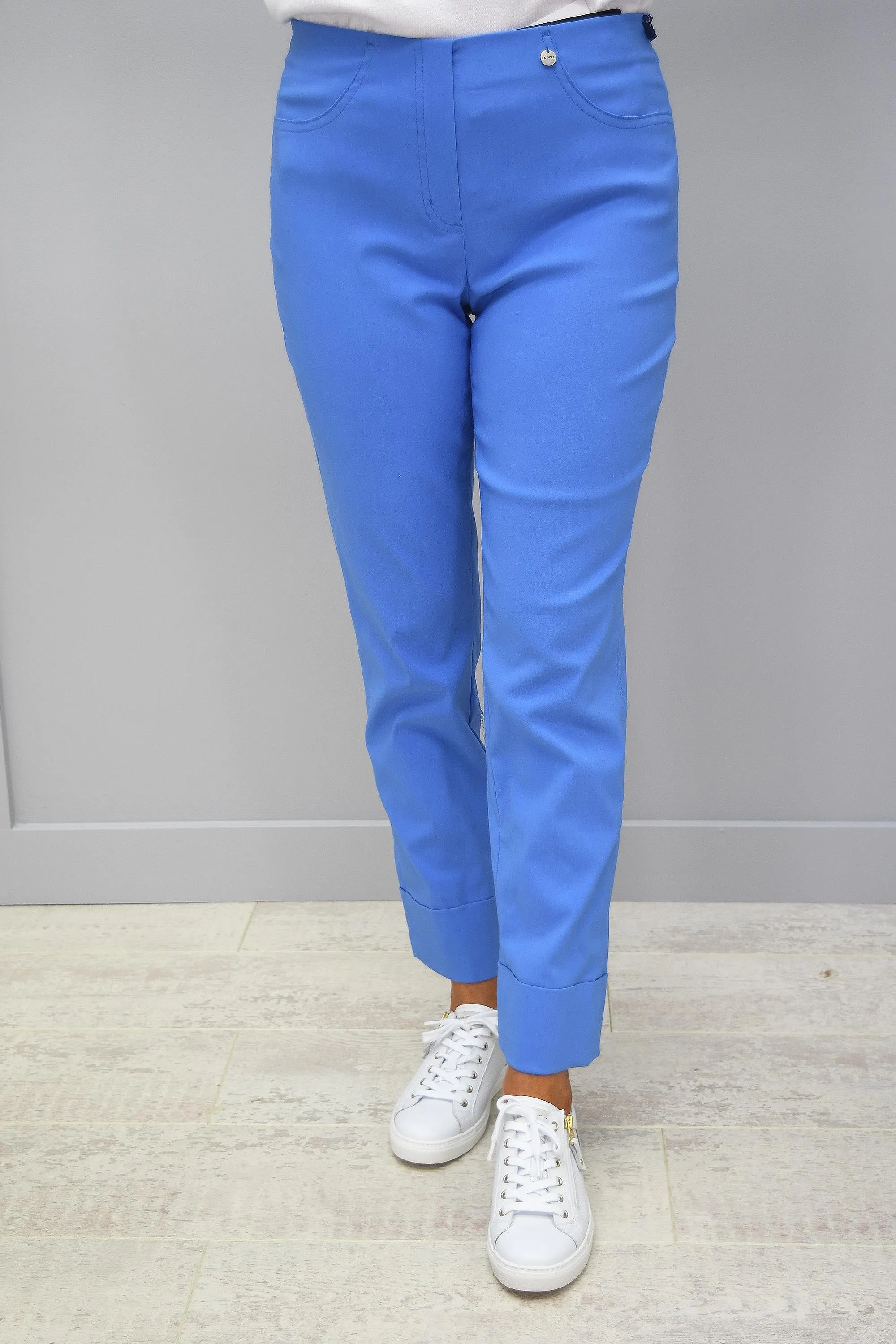 Robell Bella Cornflower Blue 7/8 Trousers - 51568 5499 600