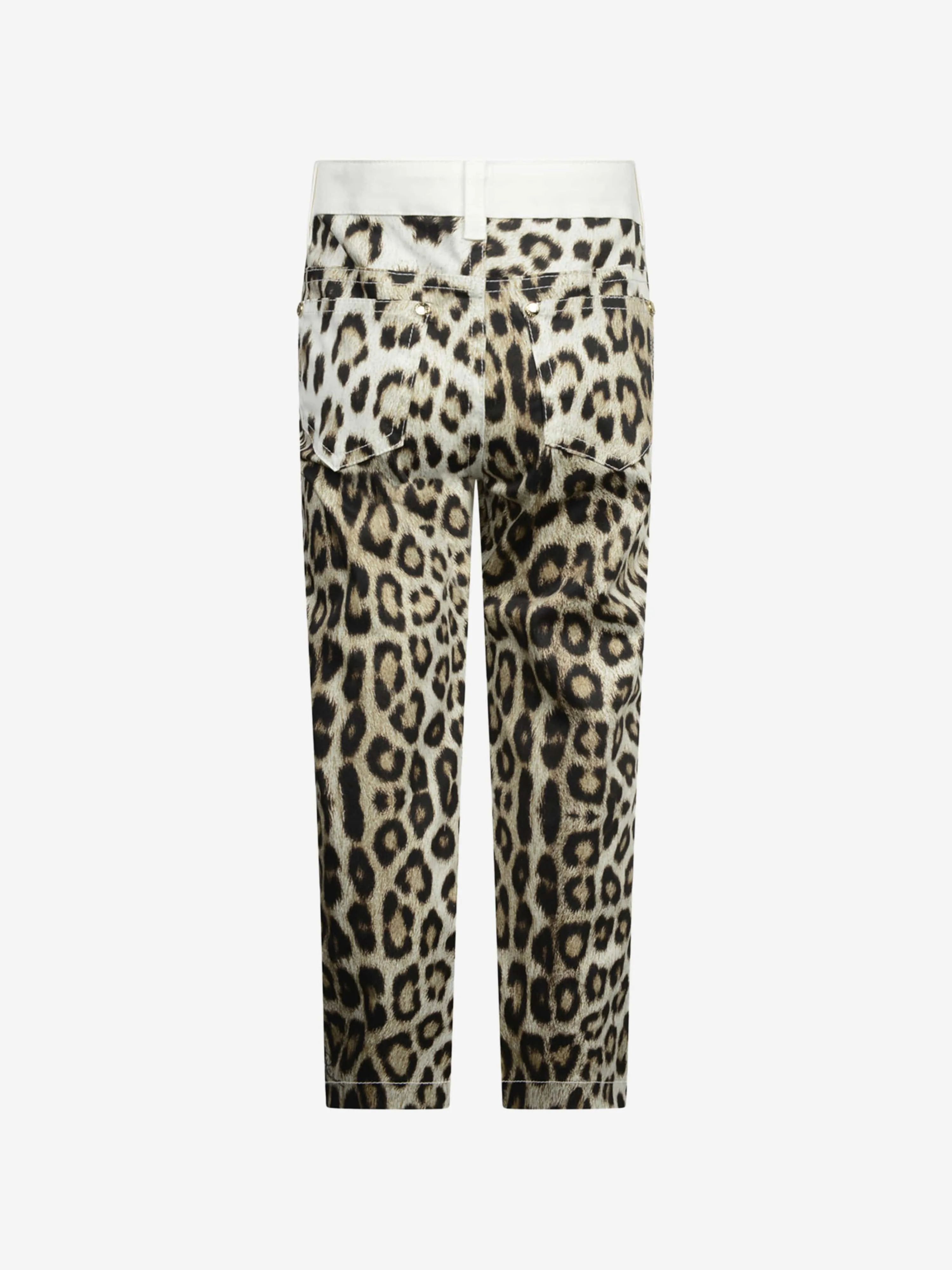 Roberto Cavalli Girls & Leopard Gabardine Trousers