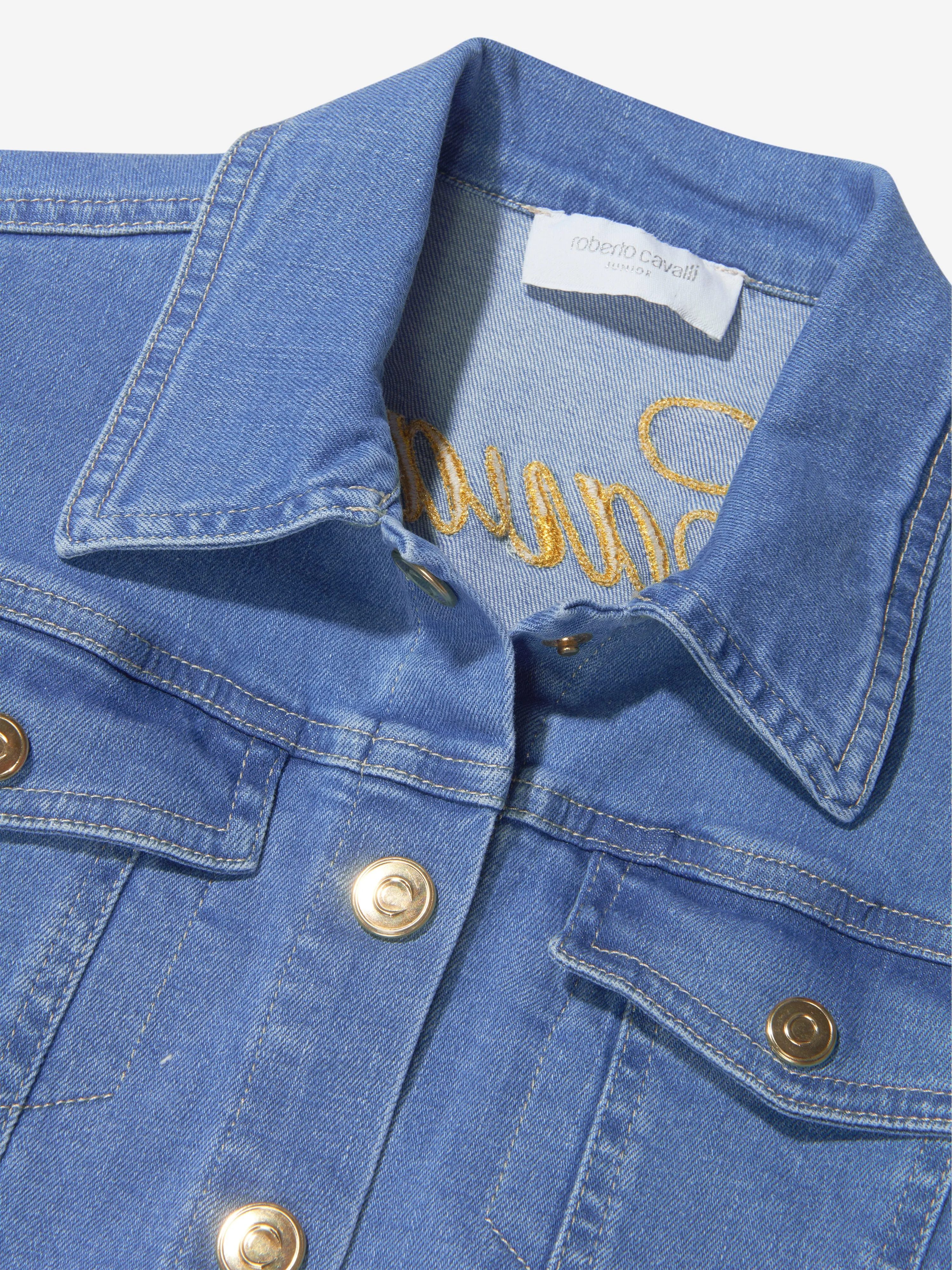 Roberto Cavalli Girls Cotton Denim Jacket