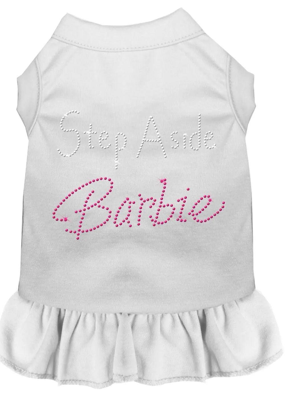 Step Aside Barbie Rhinestone Dress White Sm (10)