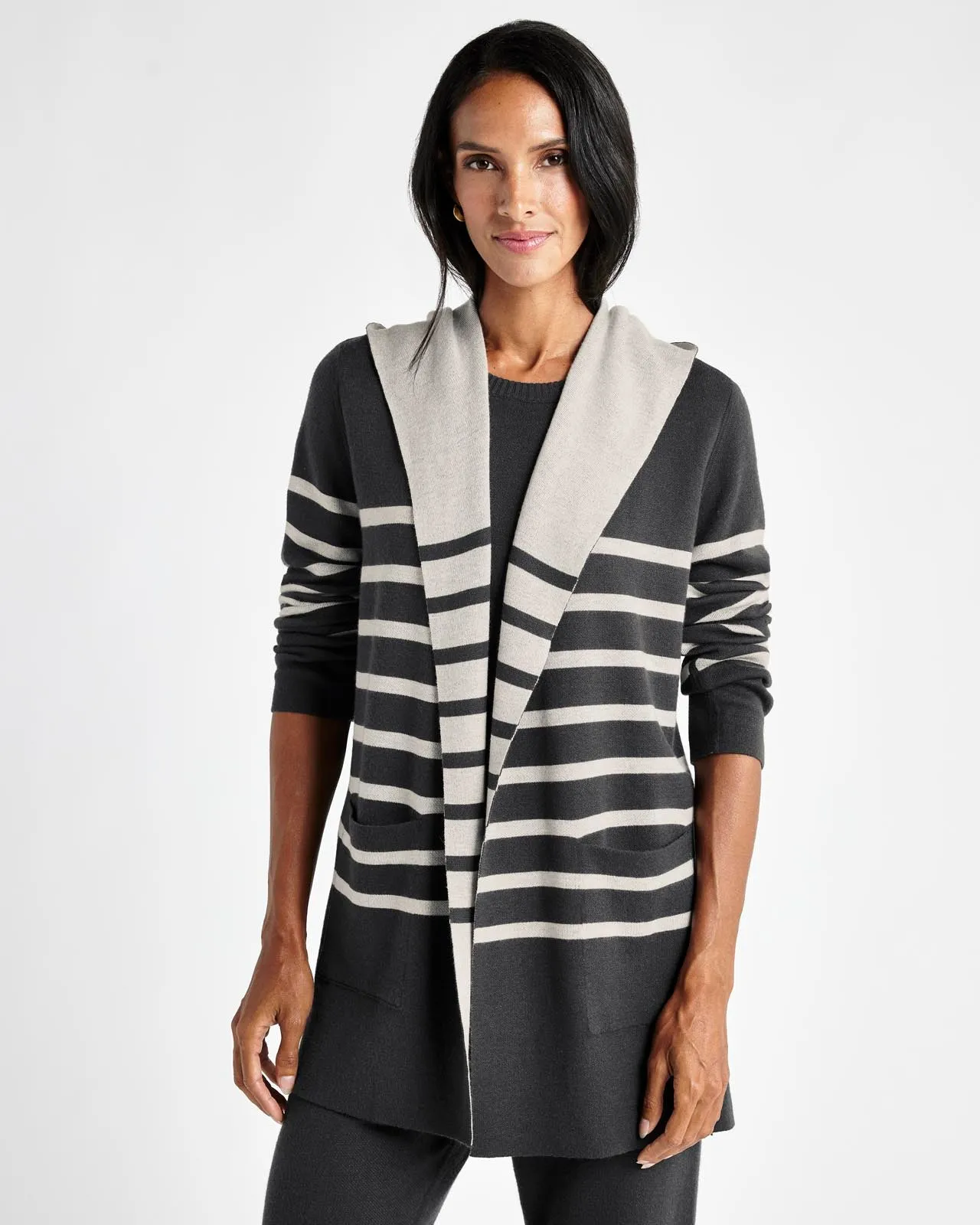 Sydney Cashblend Stripe Reversible Cardigan