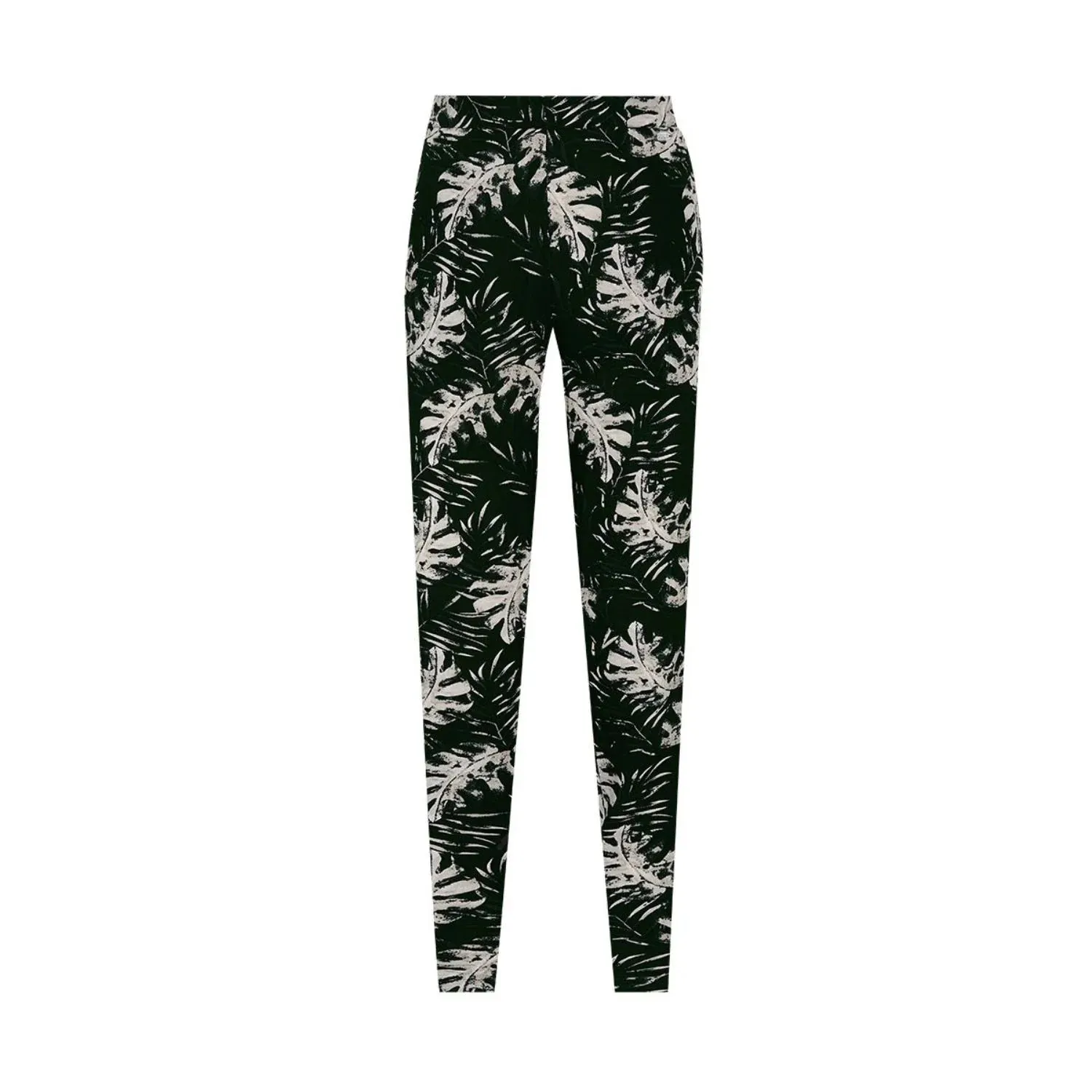 TIGI 18/20 Black Monstrera Leaf All Over Print Trouser