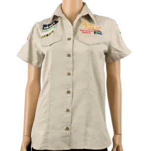 TORK CRAFT VERMONT LADIES 3/4 COTTON SHIRT STONE LARGE TC00303