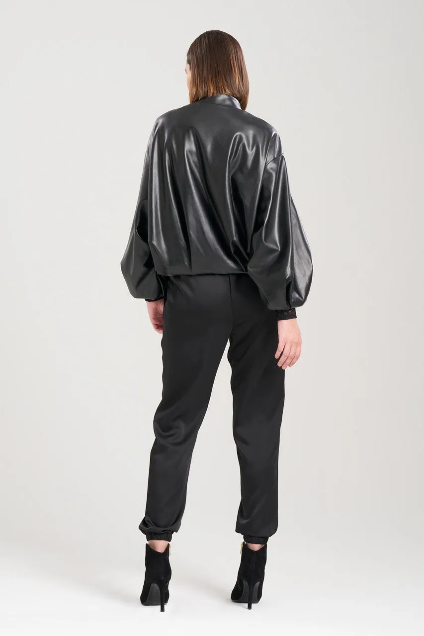 Vegan Luxe Lambskin Bomber Jacket