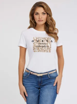 White Python Print T-Shirt